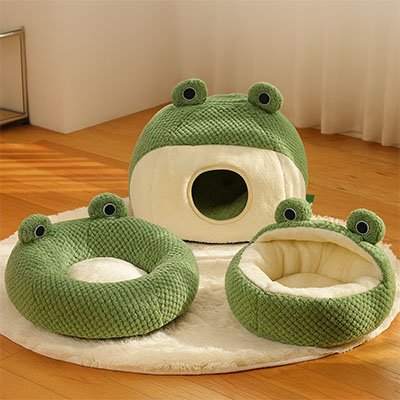 Panier chat grenouille rigolo