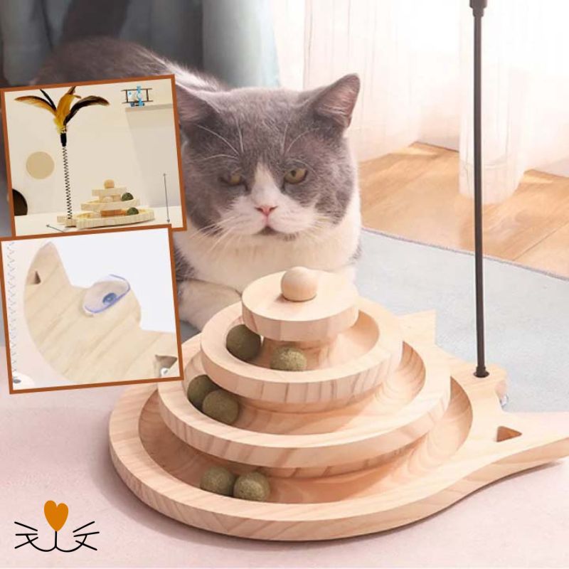 jouet pour chat en bois balle