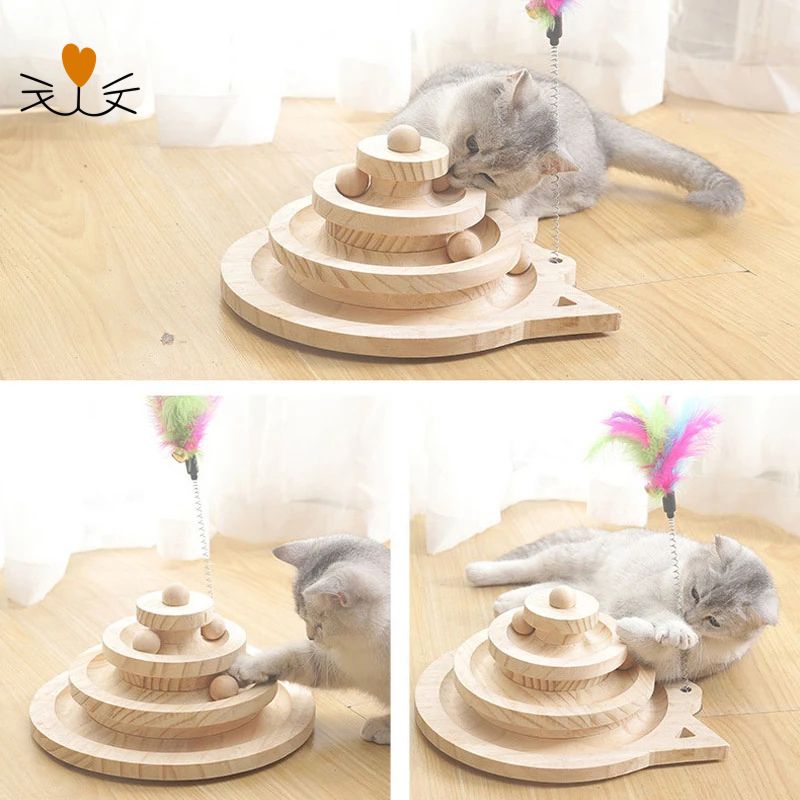 jouet pour chat en bois 