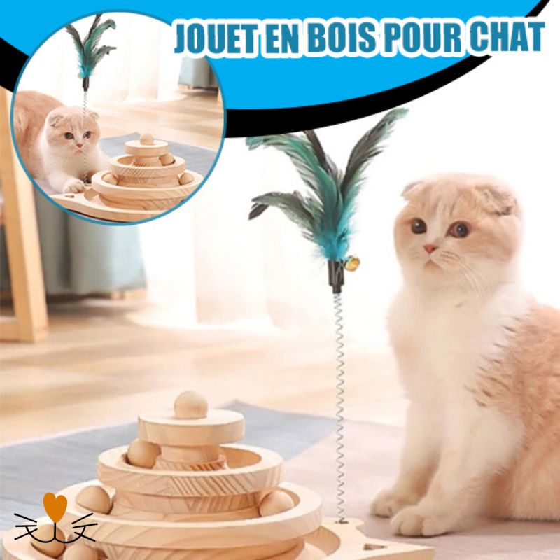 jouet pour chat en bois 