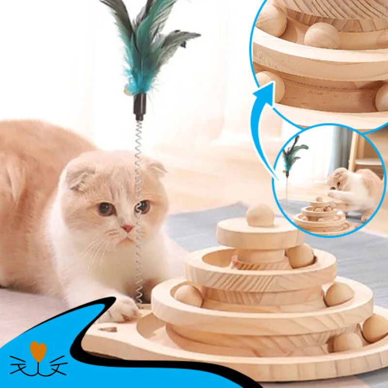 jouet pour chat en bois 