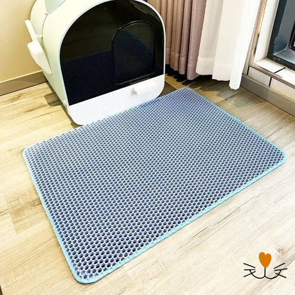 Tapis litière chat bleu