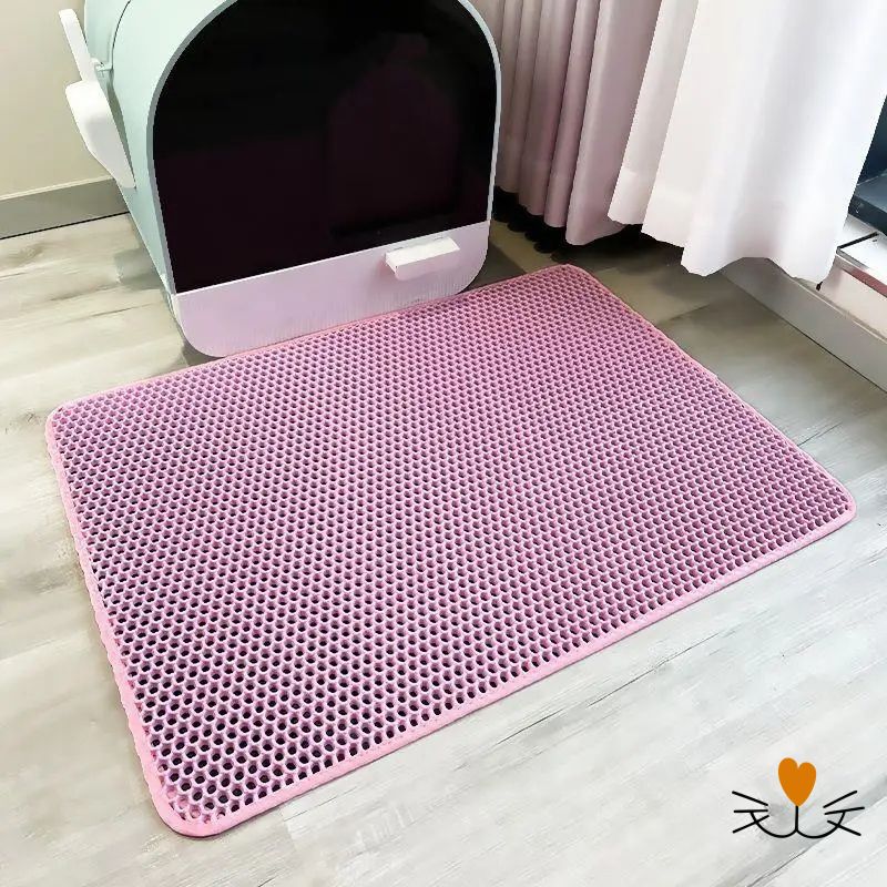 tapis litière chat rose
