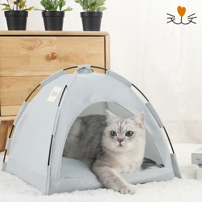 lit pour chat tente gris