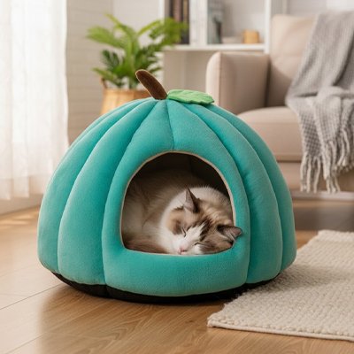 Panier chat citrouille confortable
