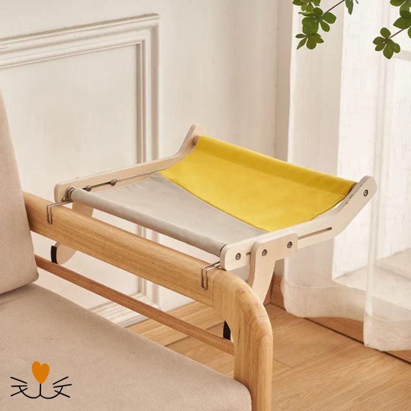 panier pour chat hamac jaune