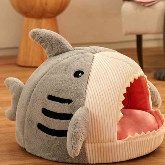 panier-pour-chat-requin-gris